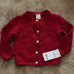 NWT Baby Red Knit Cardigan Sweater